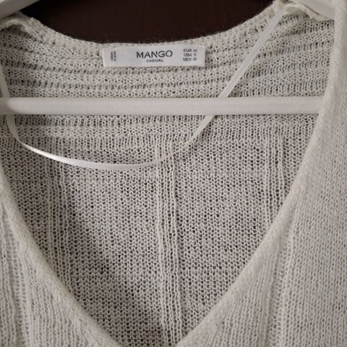 Mango mohair asymmetrical knitted blouse used, size M, white