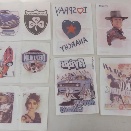 Sidertypa magazine scraps used, lot of 34 double and 40 single pages from 1980s