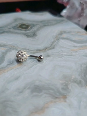 Navel piercing ball with rhinestones new