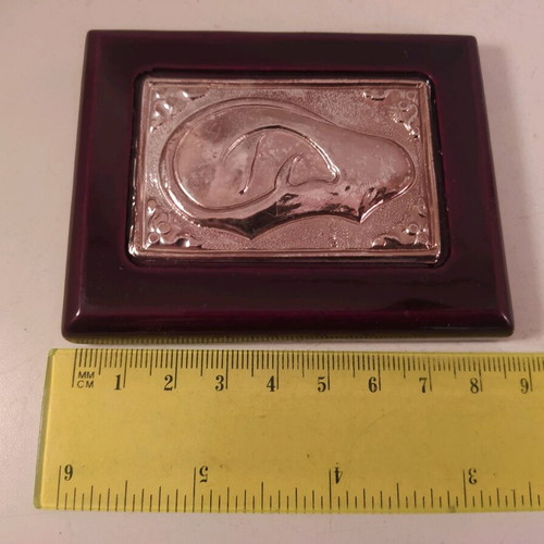 Silver 950 Ear Tama like new, framed