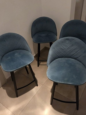Bar stools used, set of 4, petrol color