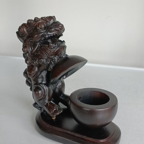 Incense burner made of rosewood with Fu dog new