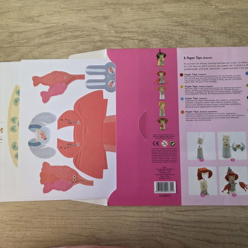 Djeco Paper Toys for Girls, Set of 5, New