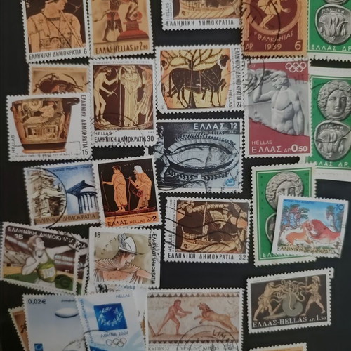 Greek mythology and archaeological findings stamp collection like new, 1970s-1980s