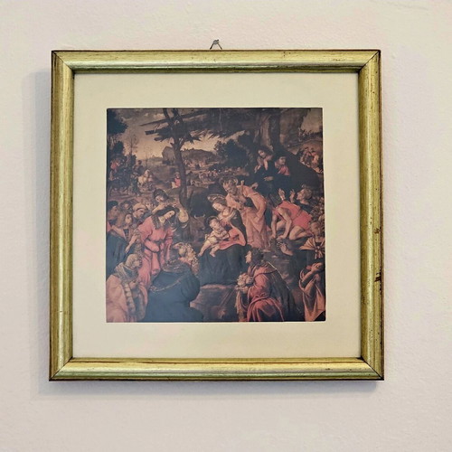 Framed print of Filippino Lippi painting Adoration of the Magi used