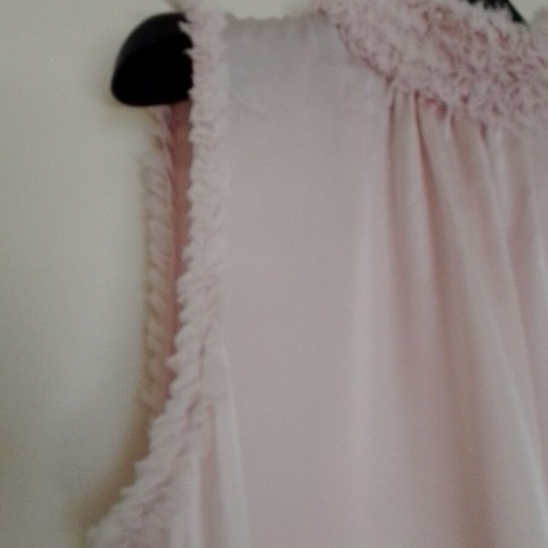 Zara baby pink sleeveless top like new with decorative feathers