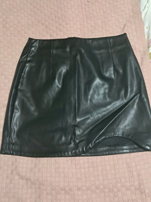 Mini leather skirt black Pink Woman like new, size M