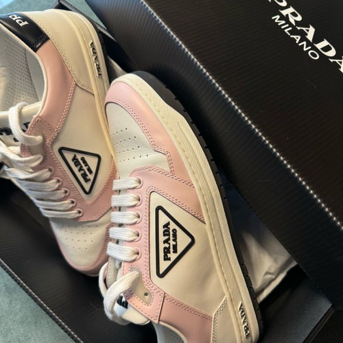 Prada sneakers 37 like new, white and pink