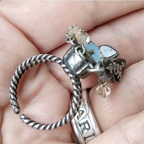 Konplott silver ring used with cross and talismans against evil eye