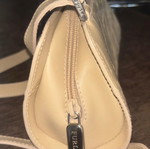 Furla leather shoulder bag used, beige with surface wear