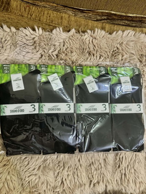 Long bamboo socks pack of 12 size 40/47 black 95% cotton new