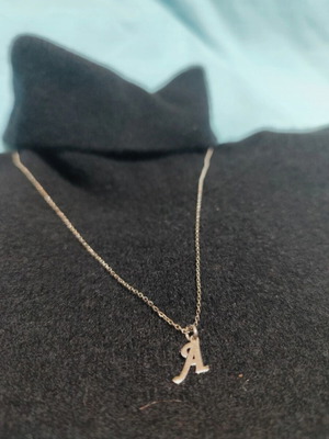 Ασημένιο κολιέ με μονόγραμμα Α - Silver necklace