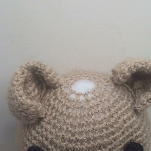 Crochet cat doll used, handmade, height 14 cm