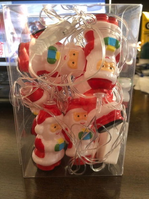 Christmas lights Santa Claus figures new, set of 10 pieces