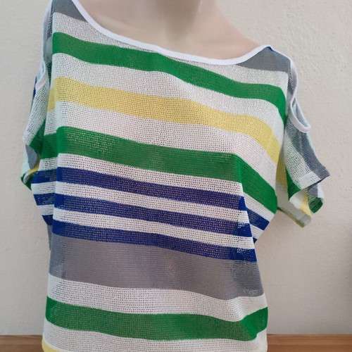 Patty Moon summer striped knitted blouses set of 2 new, size L/XL