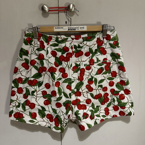 Zara Cherry Print High-Stretch Shorts like new