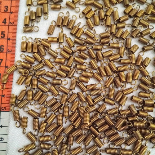 Metal bronze jewelry end caps 348 pcs like new