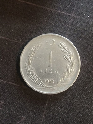 Turkey 1 Lira 1962 coin like new