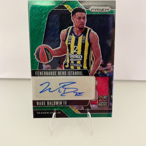 Euroleague 2024-25 Wade Baldwin Green autograph card Fener new