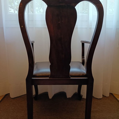 Queen Anne armchairs used, set of 2, wooden