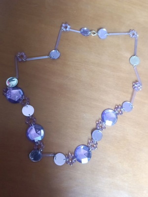 Purple necklace plastic used, long