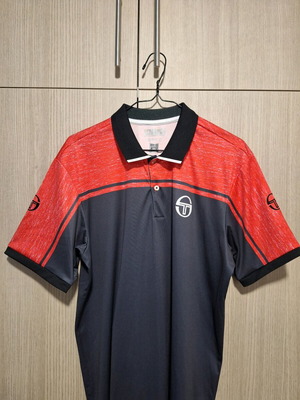 Sergio Tacchini men's polo t-shirt XL like new, blue and red