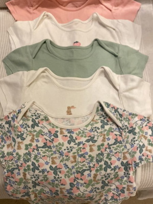 Mother Care set of 5 short-sleeve bodysuits 24/36 months like new