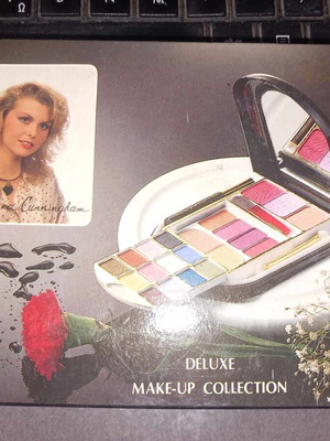Makeup case new with eyeshadows, lipstick, blush, powder