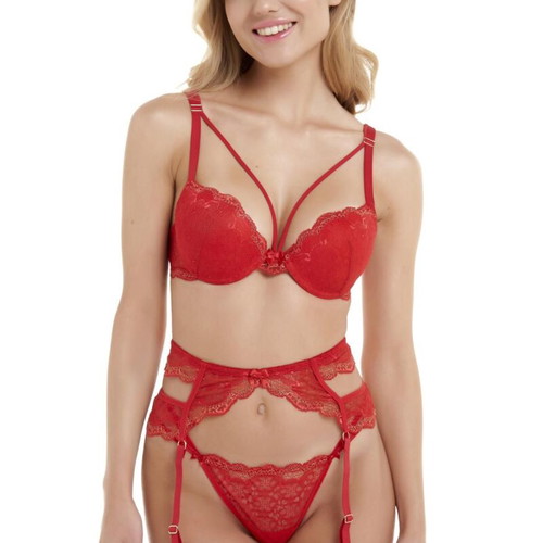 Miss Rosy 8144 red lace garter belt small new