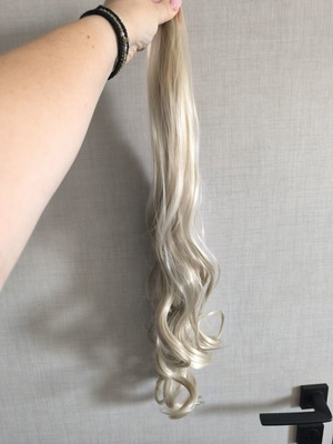 Ponytail extension blonde color, new, approx. 80 cm