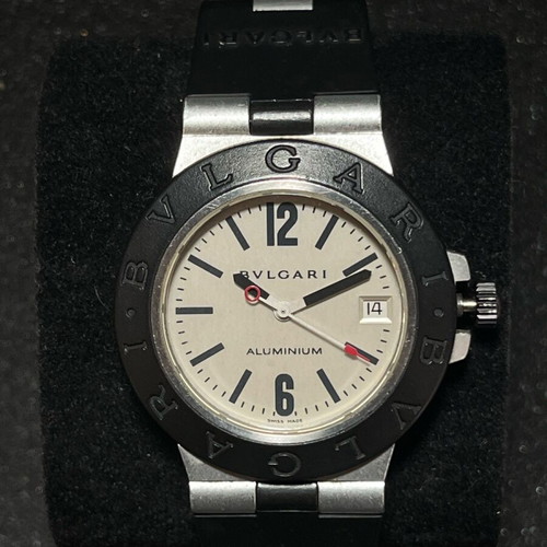 Bvlgari Aluminium AL38A watch used, unisex, black and white