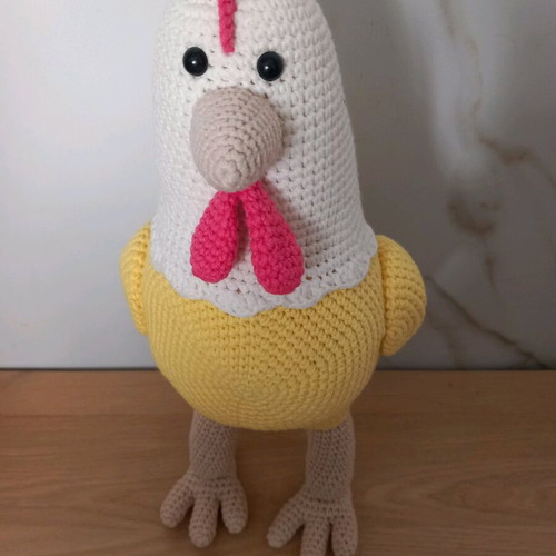 Handmade knitted chicken doll 35cm new
