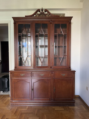 Vintage cabinet with glass display, Zymbragos furniture, 1970s
