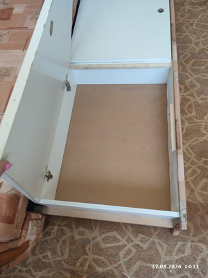 Practical extendable sofa bed with two storage compartments