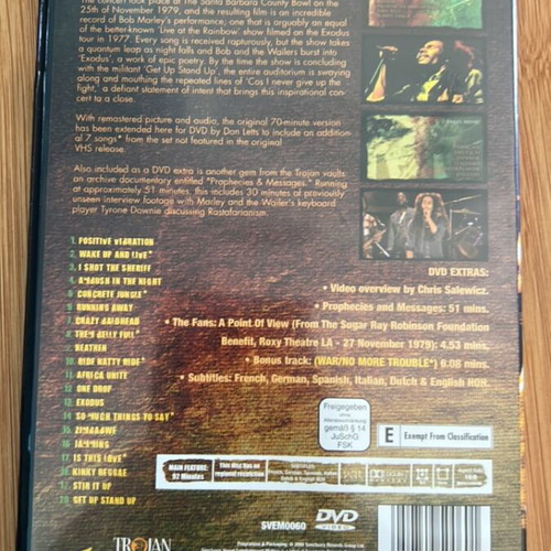 Bob Marley The Legend Live DVD like new