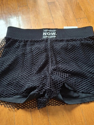 Bershka black sports shorts M like new, mesh design
