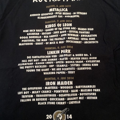 Rock Im Park 2014 T-shirt black XL like new