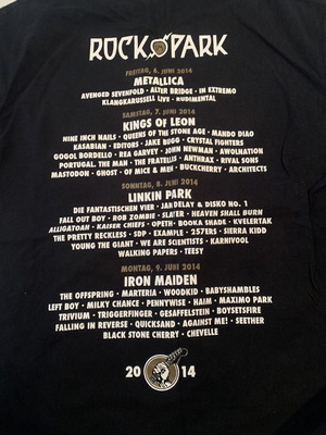 Rock Im Park 2014 T-shirt black XL like new