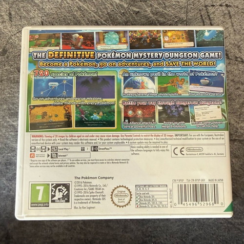 Pokemon Super Mystery Dungeon Nintendo 3DS empty box used