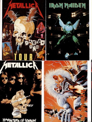 Rock group cards used, pack of 8