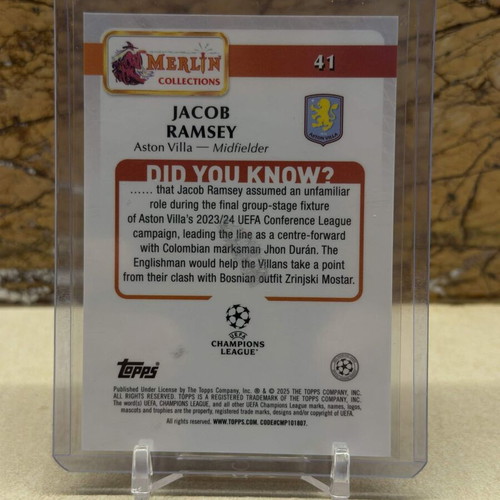 2025 Topps Merlin UCC Jacob Ramsey True Gold Refractor card new