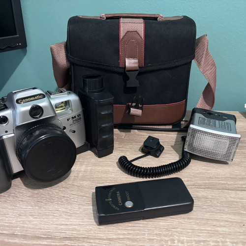 Canomatic film camera like new with remote control and accessories