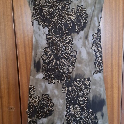 Morgan dress XS/S like new, olive with black and gold halter design