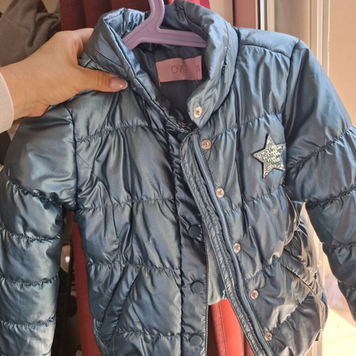 Ovs Fashion children's jacket used, petrol metallic color, size 3-4 years