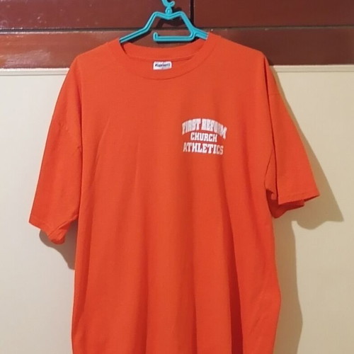 Summer men's t-shirt like new, size XL, orange