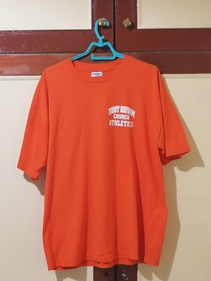 Summer men's t-shirt like new, size XL, orange