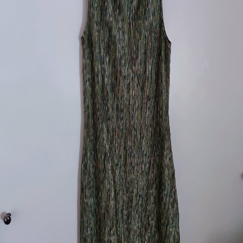 More & More dress like new with gold green and blue brown pattern, size S