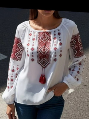 Bulgarian blouse with traditional embroidery new