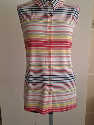Tommy Hilfiger sleeveless blouse, multicolor, gold buttons
