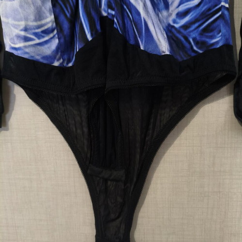 Class Roberto Cavalli Silk Women's Bodysuit S/M new, black and blue